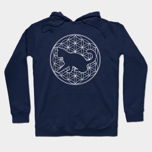 Cat and Flower of Life Sacred Geometry - V2 Hoodie